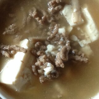 豆腐と豚ひき肉のスープ